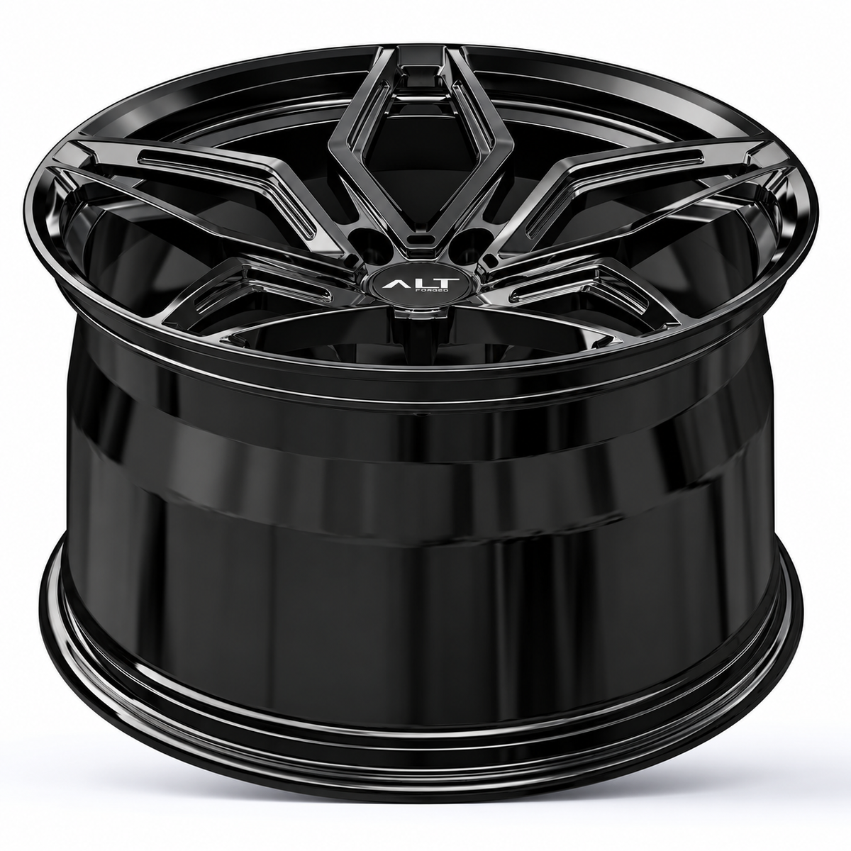 ALT5R Forged Gloss Black Wheel for C6 Corvette (concave view)