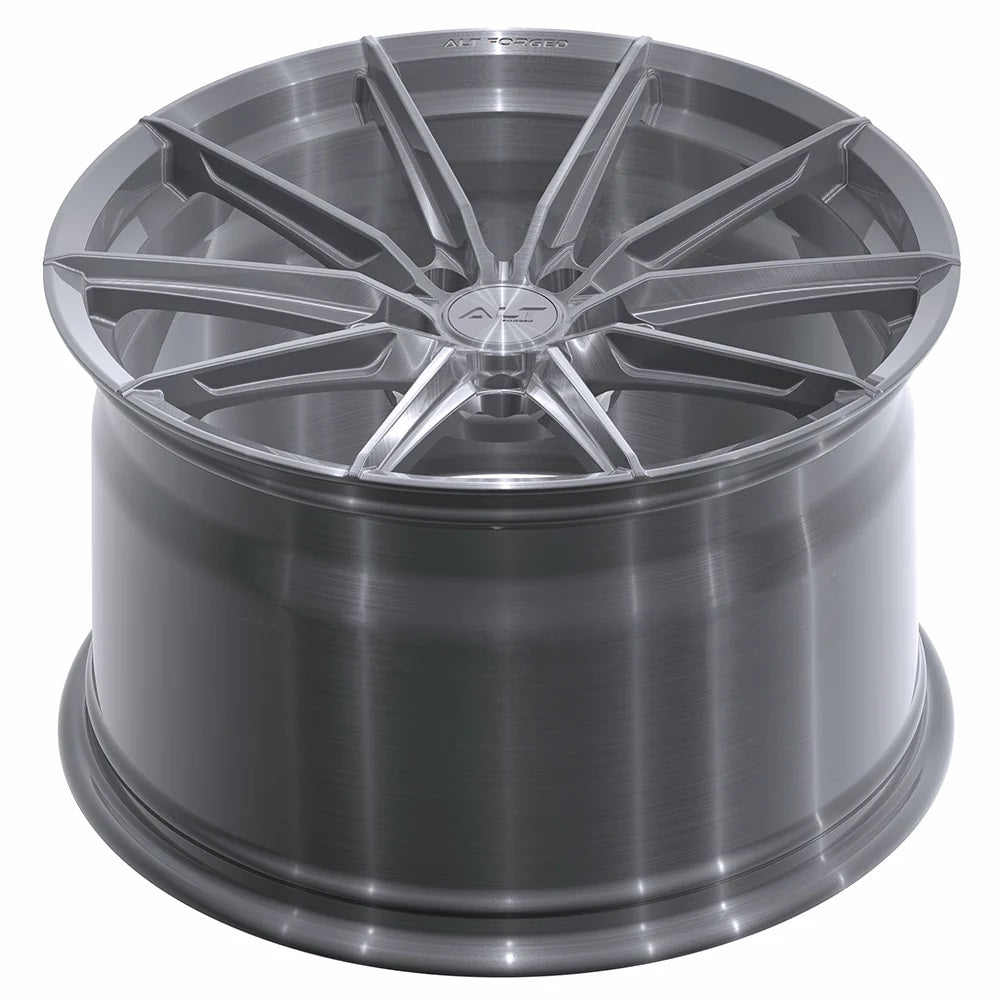 C6 Corvette Wheels – ALT6 Forged Brushed Titanium (concave view)