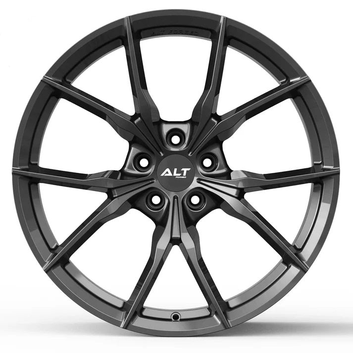ALT7 Forged C6 Corvette Wheel – Gloss Gunmetal (front view)