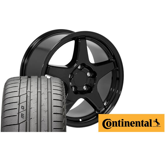 C4 Corvette ZR1 Replica Wheel/Tire Combo - Gloss Black (Set)