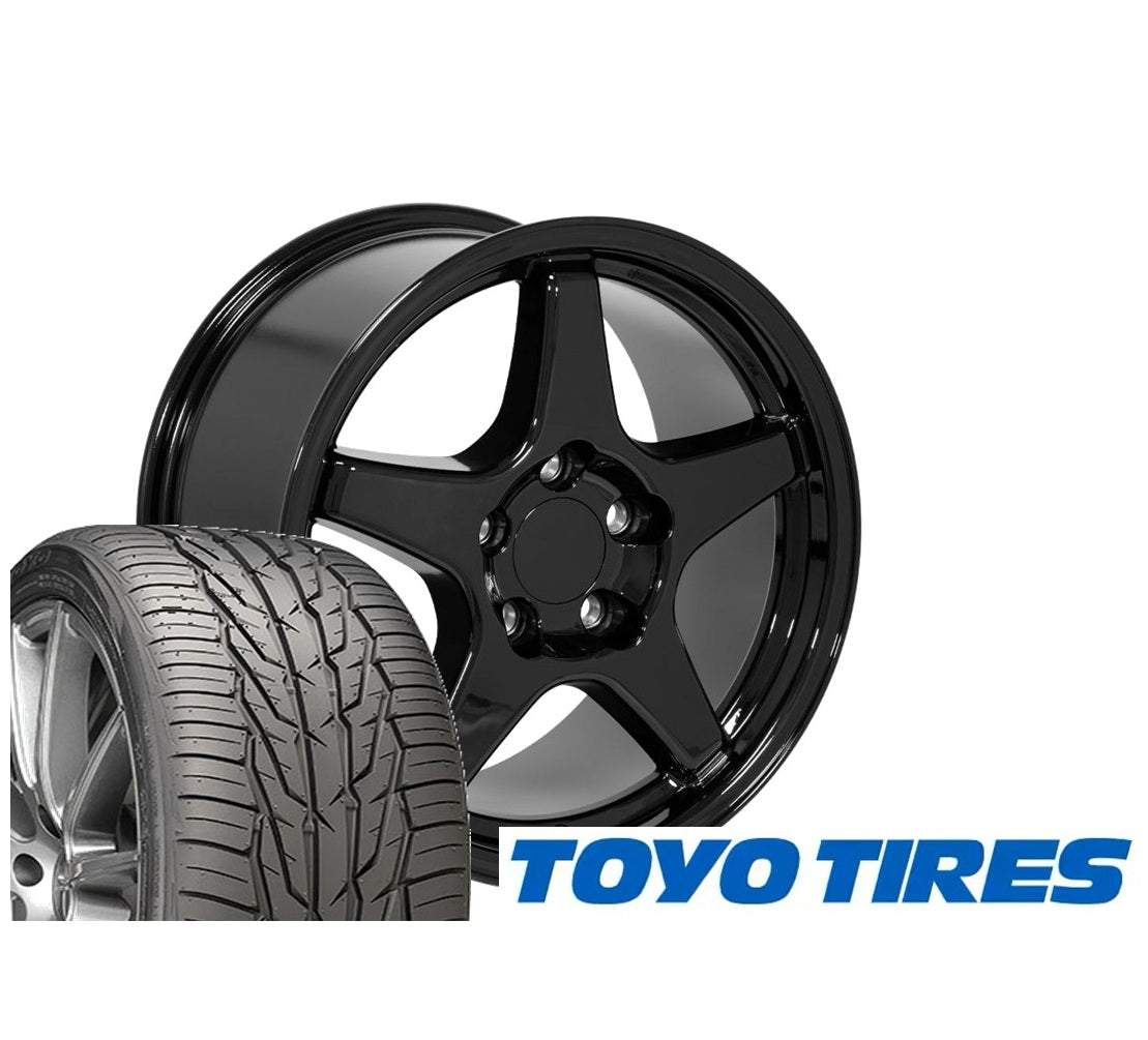 C4 Corvette ZR1 Replica Wheel & Toyo Tire Package - Gloss Black