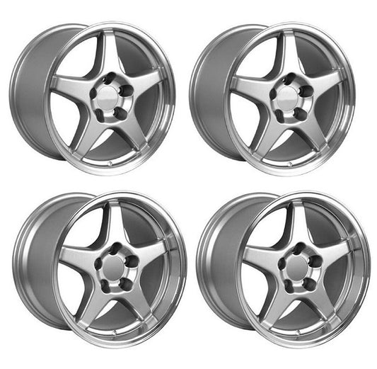 C4 ZR1 Corvette Replica Wheels - Silver Staggered Set