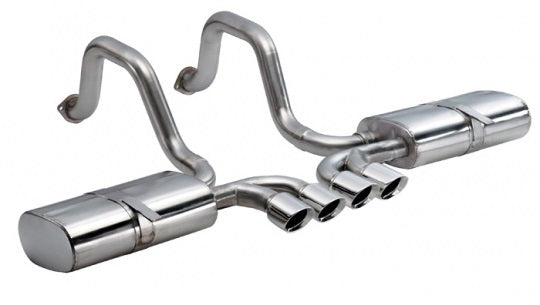 C5 Corvette 2.5 in. Axle-Back Exhaust w/ Twin 3.5 in. Tigershark Polished Tips, Sport Sound | 1997-2004 - Corsa Performance