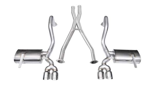 C5 Corvette 2.5 in. Cat-Back Exhaust w/ X-Pipe; Twin 4.0 in. Polished Tips, Xtreme Sound | 1997-2004 - Corsa Performance