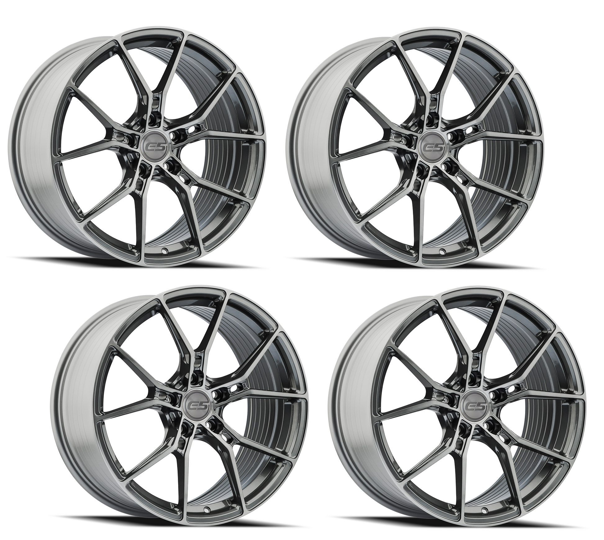 C5 Corvette E5 Daytona Wheels - Brushed Titanium (Set)