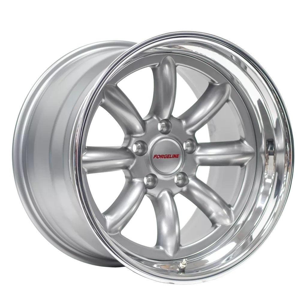 C5 Corvette Wheels: Forgeline MLT3 - Hyper Silver w/ Polished Lip