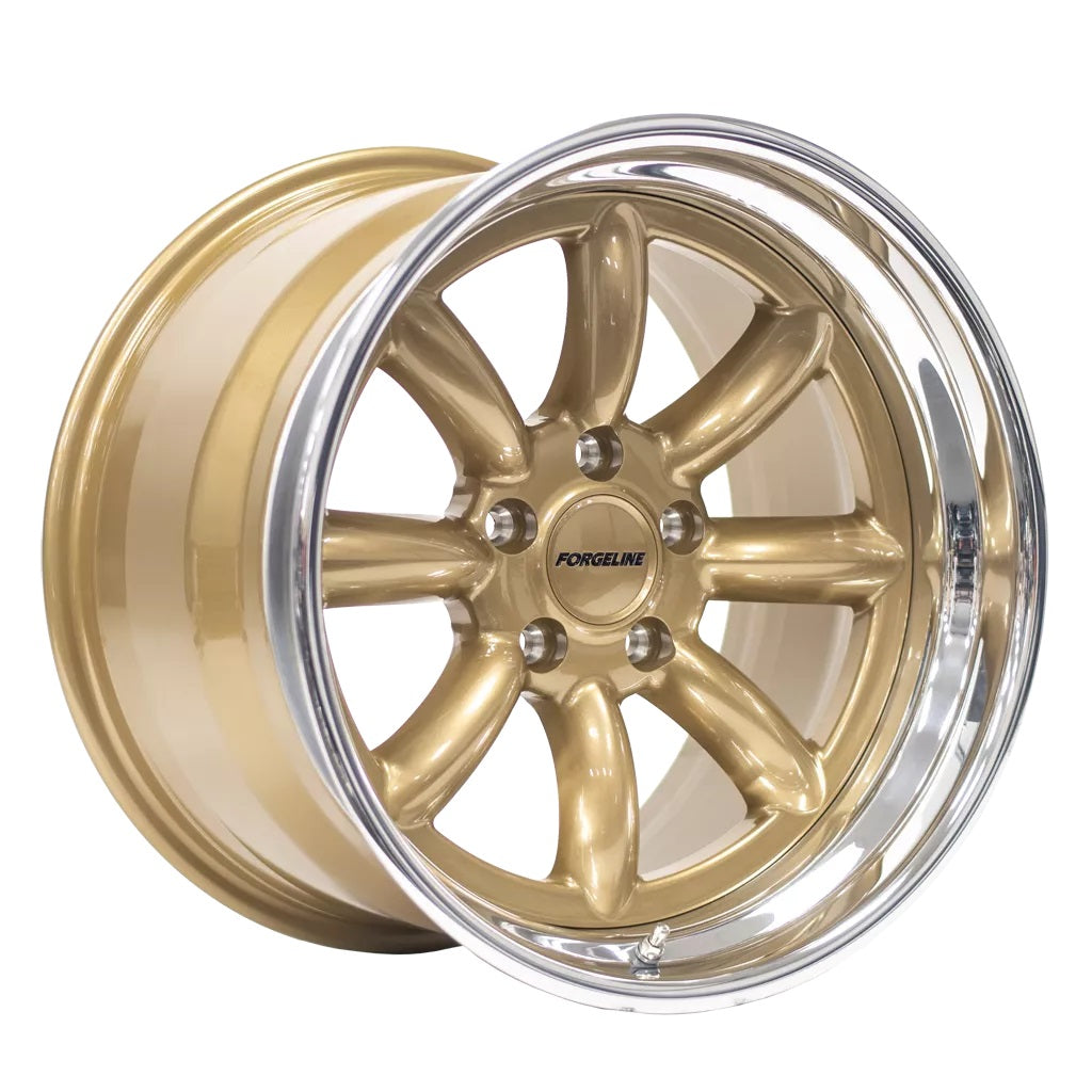 C5 Corvette Wheels: Forgeline MLT3 - Motorsport Gold w/ Polished Lip