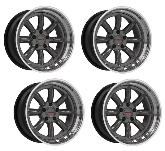 C5 Corvette Wheels: Forgeline MLT3 - Graphite w/ Polished Lip (Set)