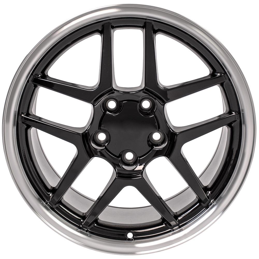 C5 Z06 Corvette Replica Wheels - Gloss Black front view