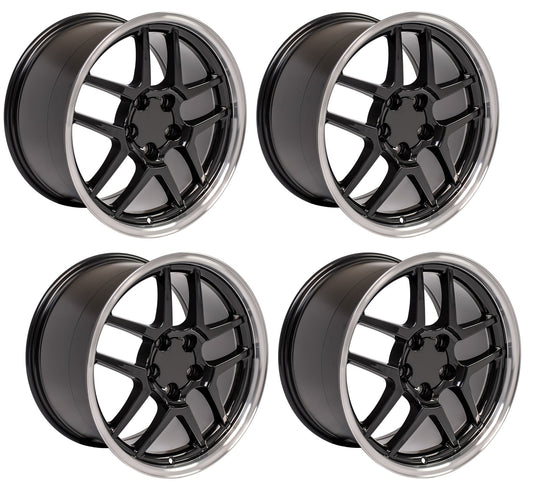 C5 Z06 Corvette Replica Wheels - Gloss Black Set of Four C4 fitment