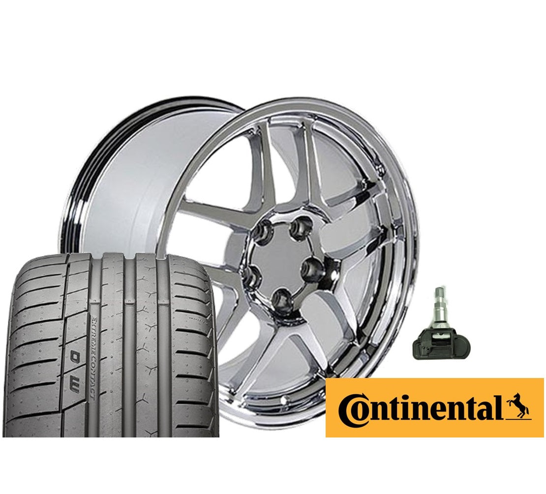 C5 Z06 Style Corvette Wheel & Tire Package – Chrome C5 fitment