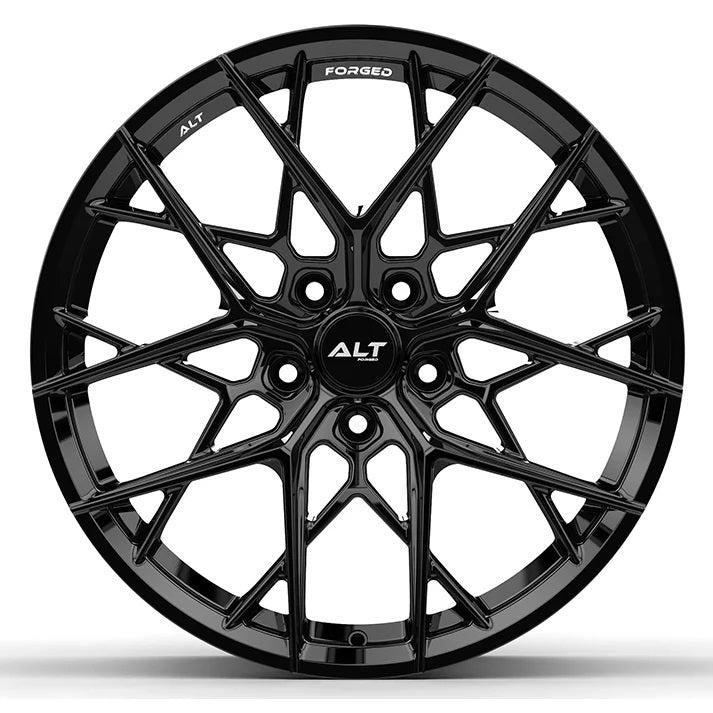 C6-C7 Corvette Wheels: ALT15 FORGED - Gloss Black (frontview)
