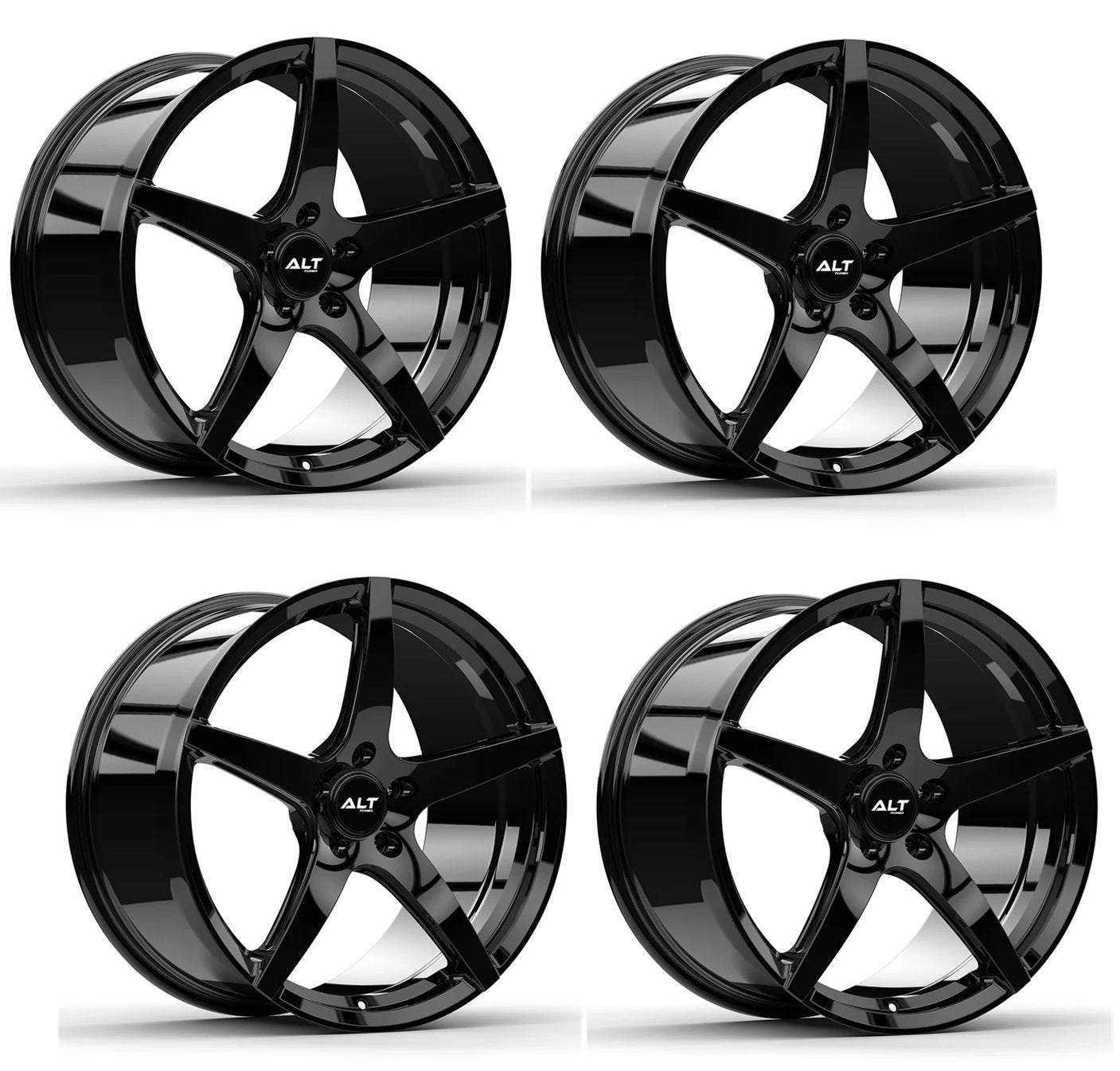 ALT 25 Forged Wheels for C6 and C7 Corvettes - Gloss Black (Set of 4)