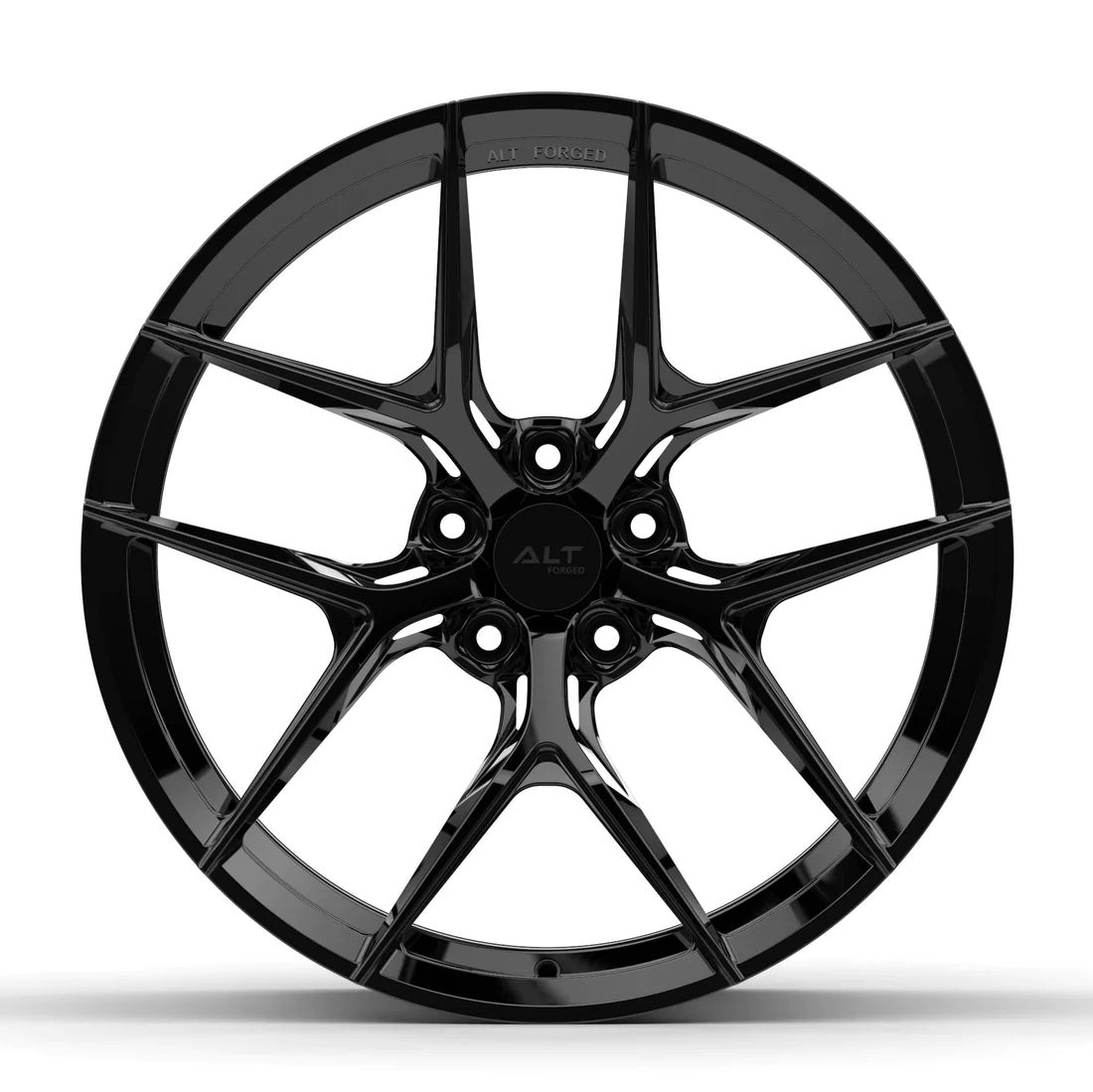 C6-C7 Corvette ALT5 FORGED Wheel - Gloss Black (front view)