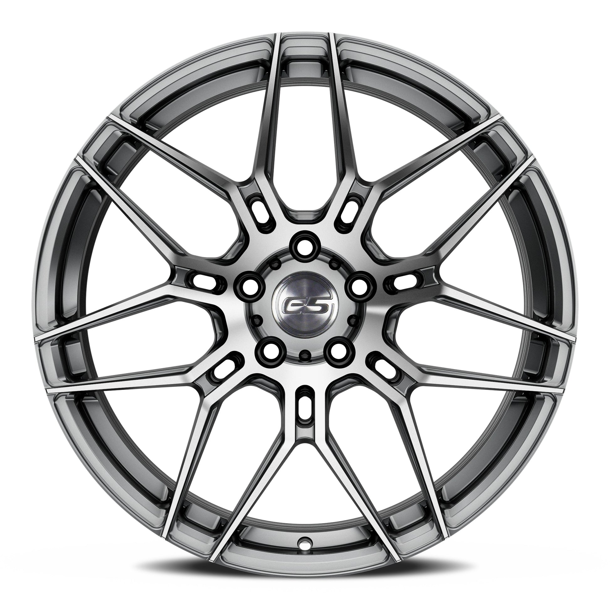 Corvette Wheels: E5 Speedway - Brushed Titanium (front)