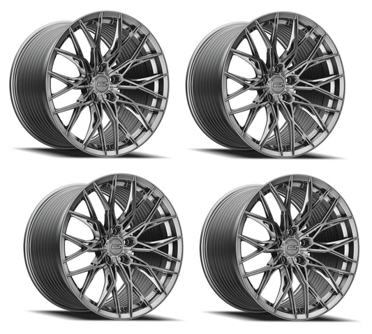 C6-C7 Corvette Wheels: E5 Sebring - Brushed Titanium (Set)