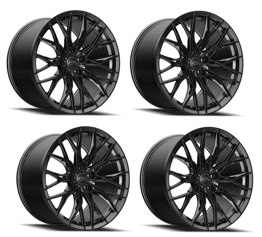 C6-C7 Corvette Wheels: E5 Sebring - Gloss Black (Set)
