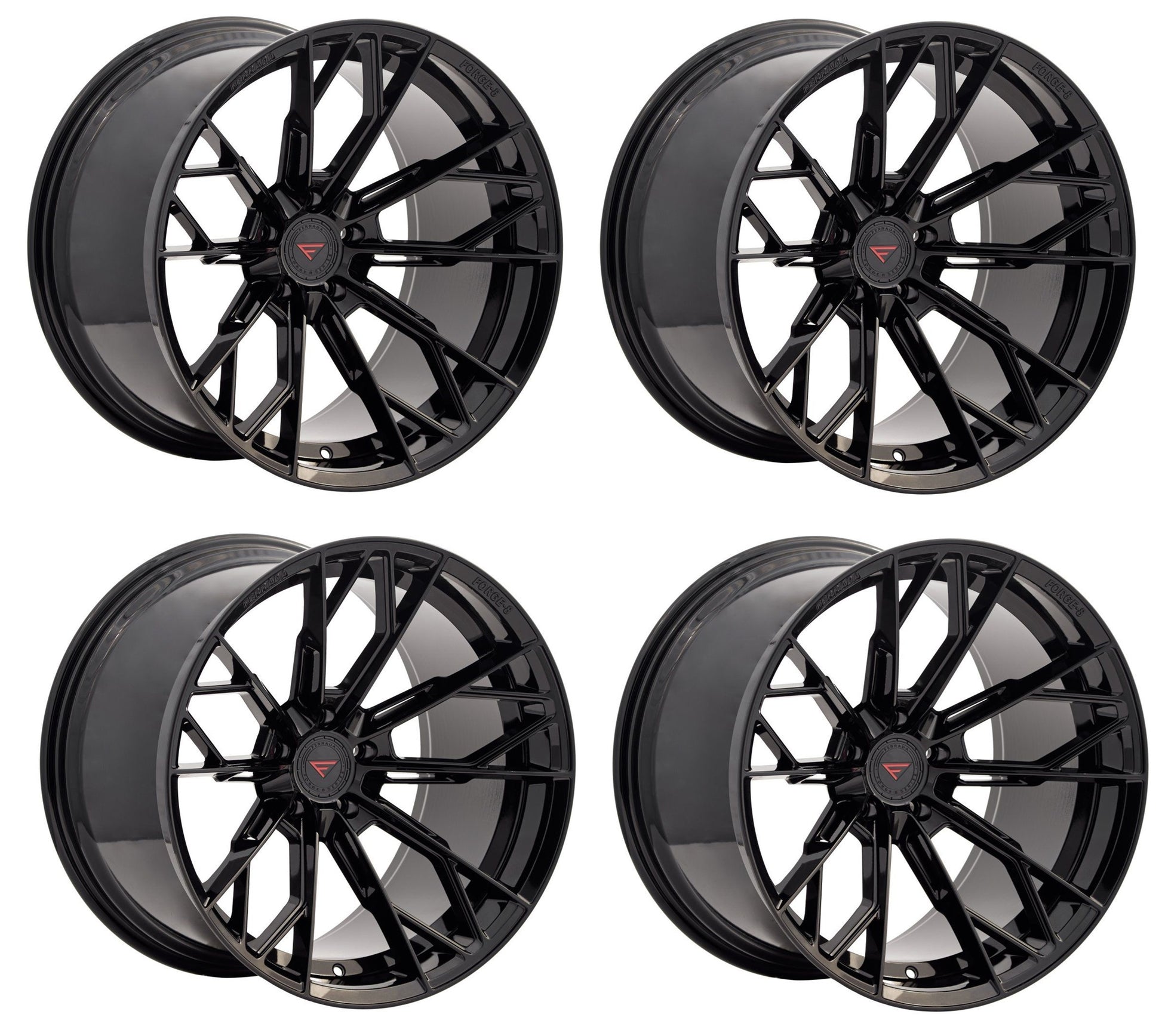 C6-C7 Corvette Wheels: Ferrada Rotary Forged FR11 - Obsidian Black (Set)