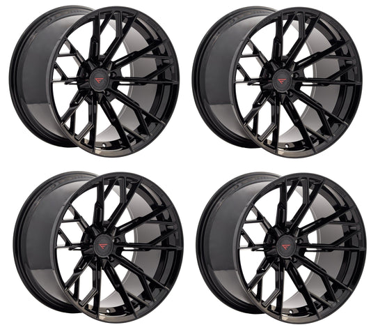 C6-C7 Corvette Wheels: Ferrada Rotary Forged FR11 - Obsidian Black (Set)