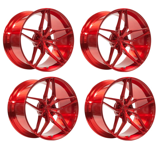 C6-C7 Corvette Wheels: Forgeline EX1 - Transparent Red (Set)