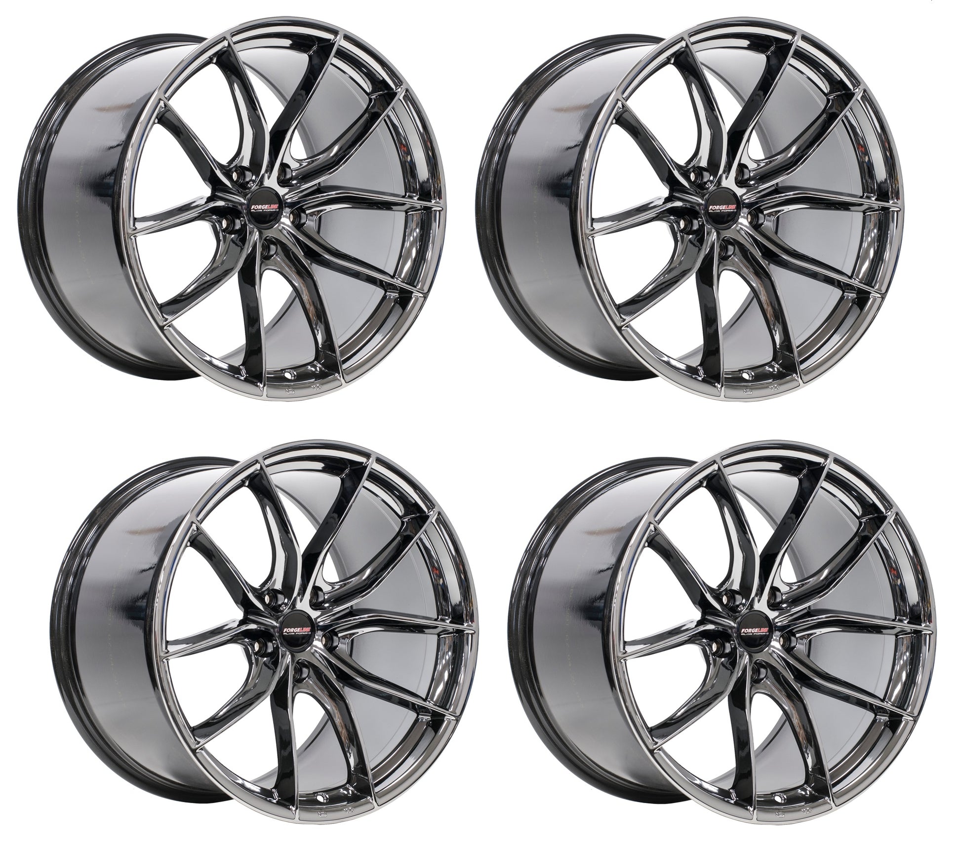 C6-C7 Corvette Wheels: Forgeline F01 - Black Ice (Set)