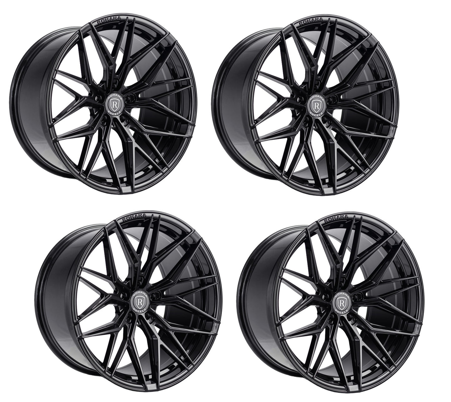 C6-C7 Corvette Rohana RFX17 Wheels - Gloss Black (Set)