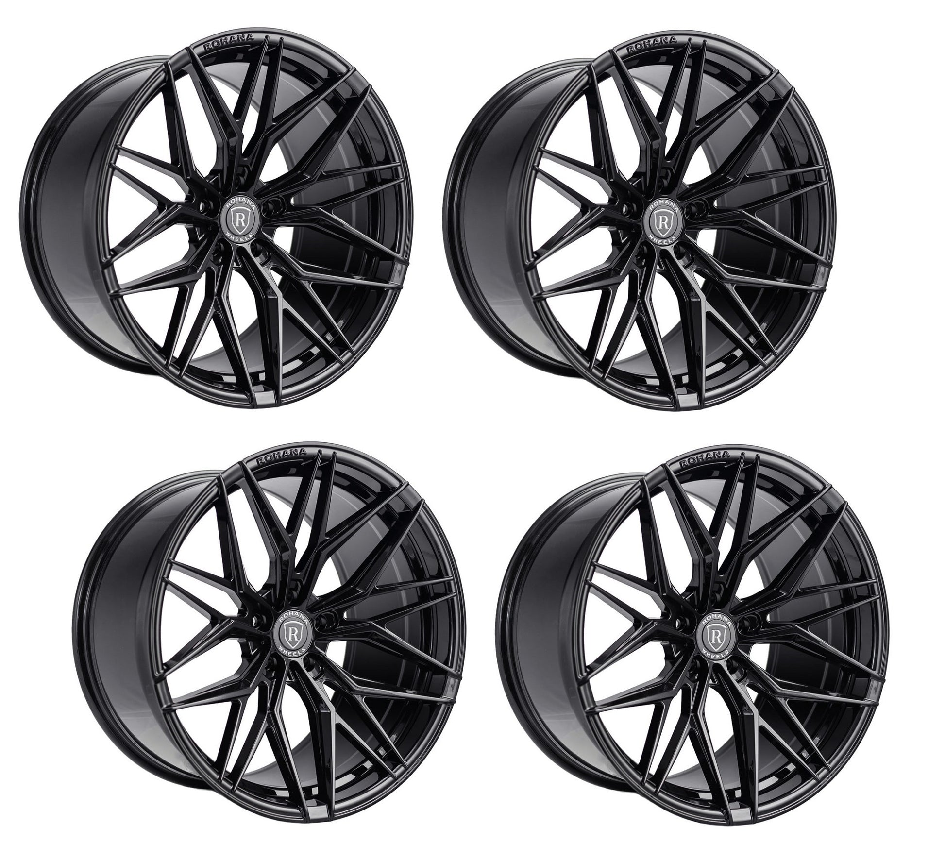 C6-C7 Corvette Rohana RFX17 Wheels - Gloss Black (Set)
