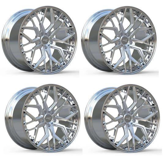 C6-C7 Corvette Wheels: ALT FORGED DL20 2pc - Brushed Aluminum w/ Polished Barrel (Set)