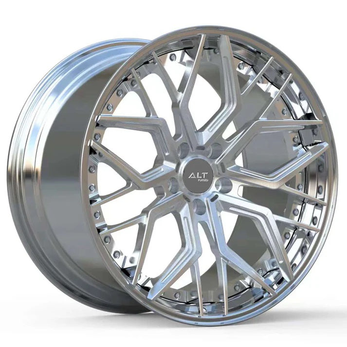 C6-C7 Corvette Wheels: ALT FORGED DL20 2pc - Brushed Aluminum w/ Polished Barrel