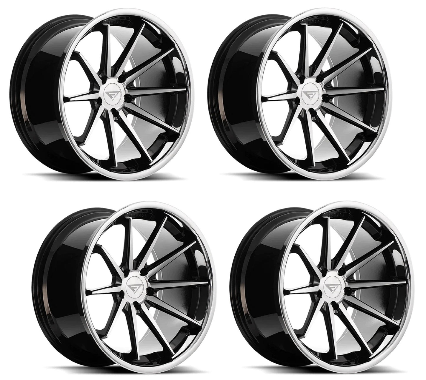 C6-C7 Corvette Wheels: Ferrada FR4 - Machine Face w/ Chrome Lip (Set)