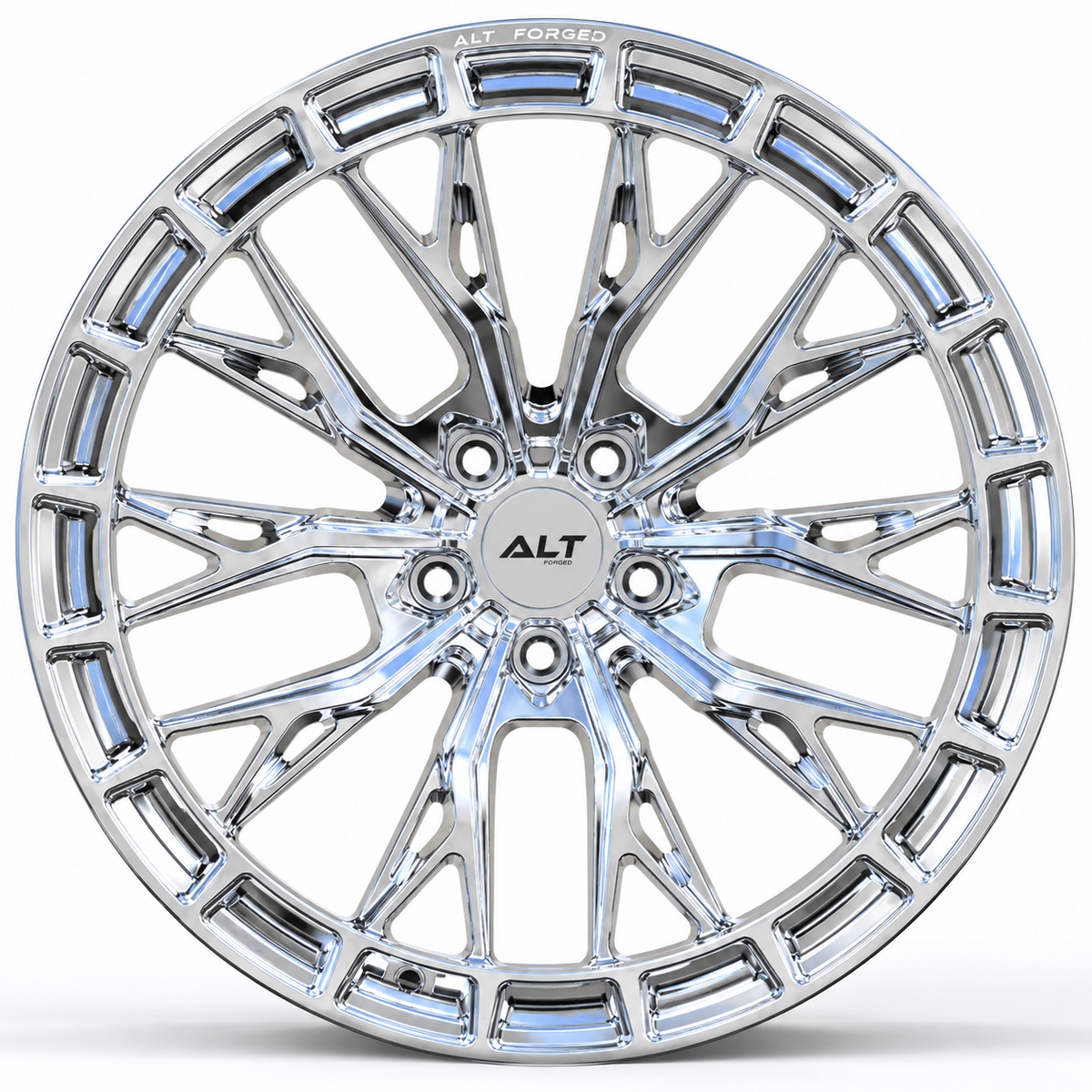 ALT RSL-10 Forged Wheel for C6 Corvette - Chrome (front view)