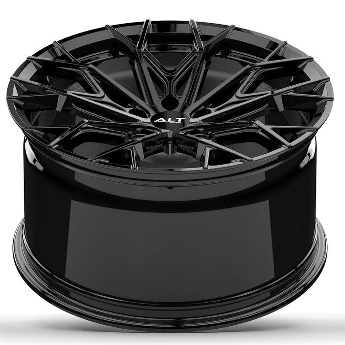 C6 Corvette Wheel by ALT Forged - ALT14 Gloss Black (concave view)