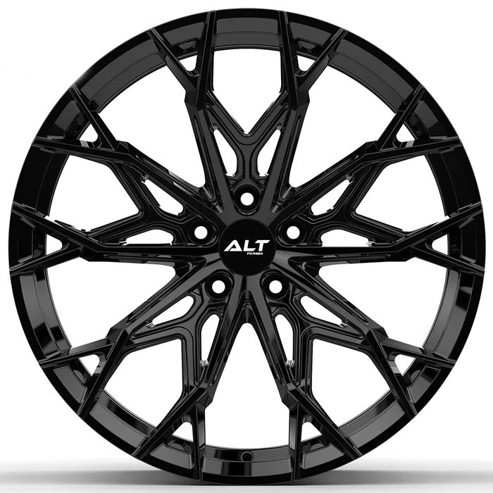 C6 Corvette Wheel by ALT Forged - ALT14 Gloss Black (front view)