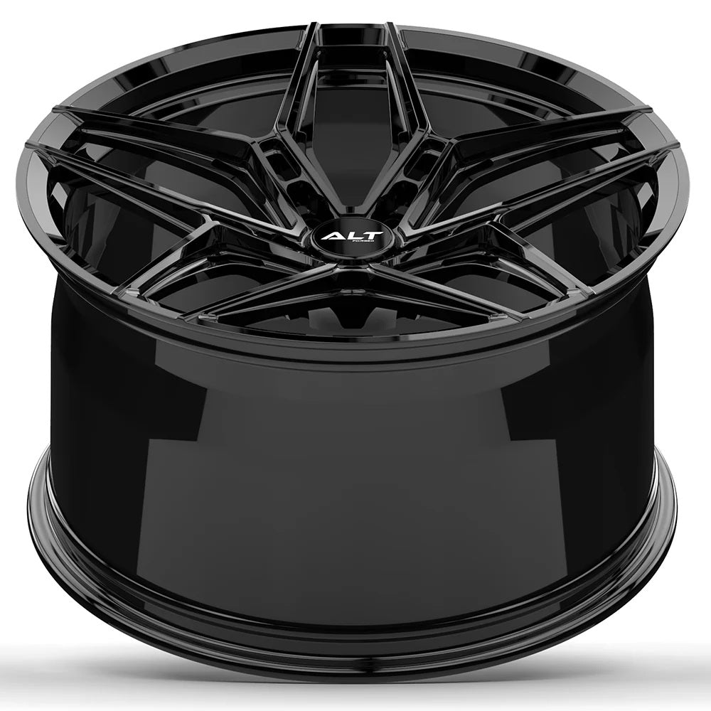 C6 Corvette Wheel – ALT18 Forged Gloss Black (concave view)