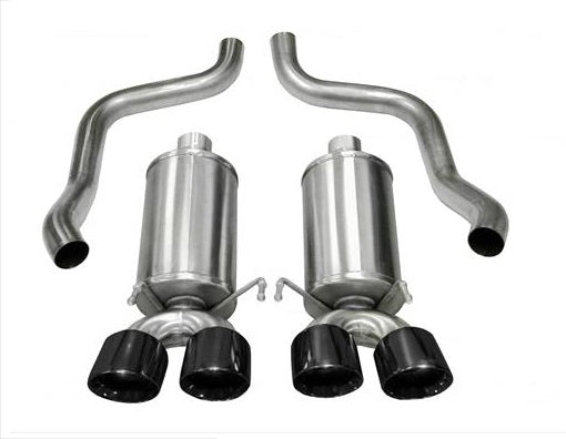C6 Corvette 2.5 in. Axle-Back Exhaust w/ Twin 3.5 in. Black Tips, Xtreme Sound | 2009-2013 - Corsa Performance
