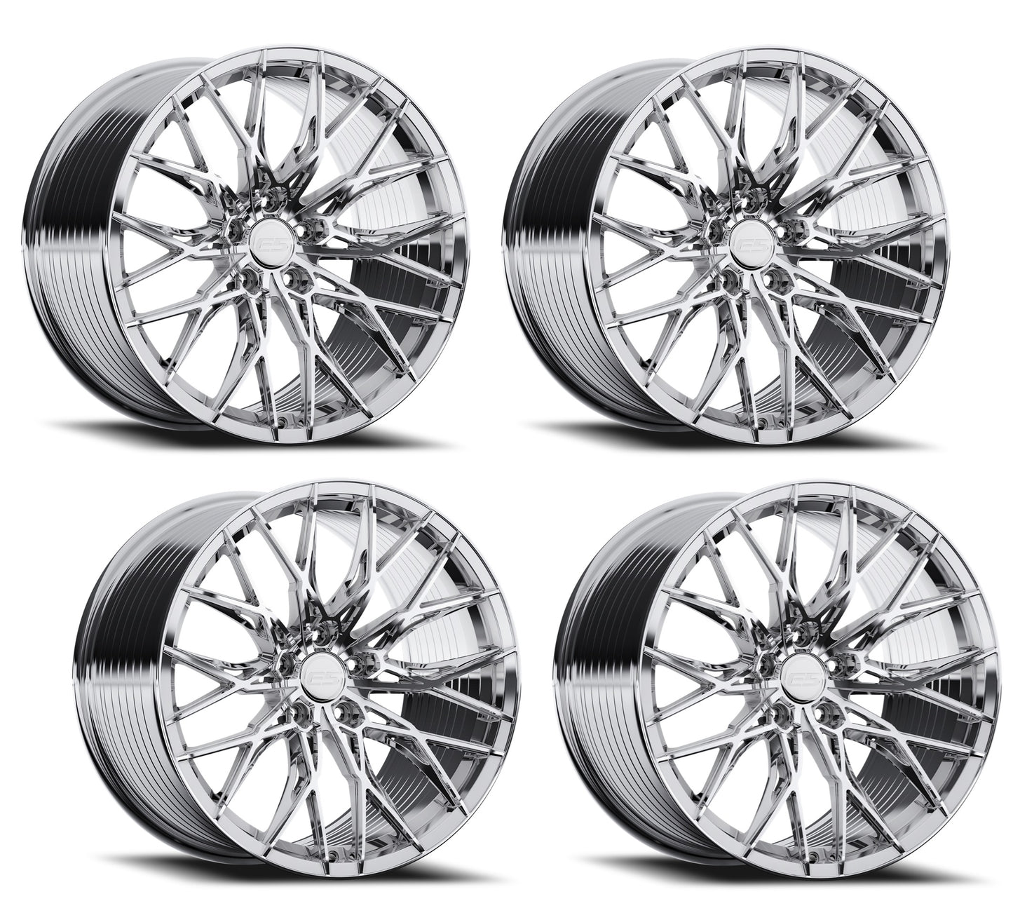 C6 Corvette E5 Sebring Wheels - Complete Chrome Set