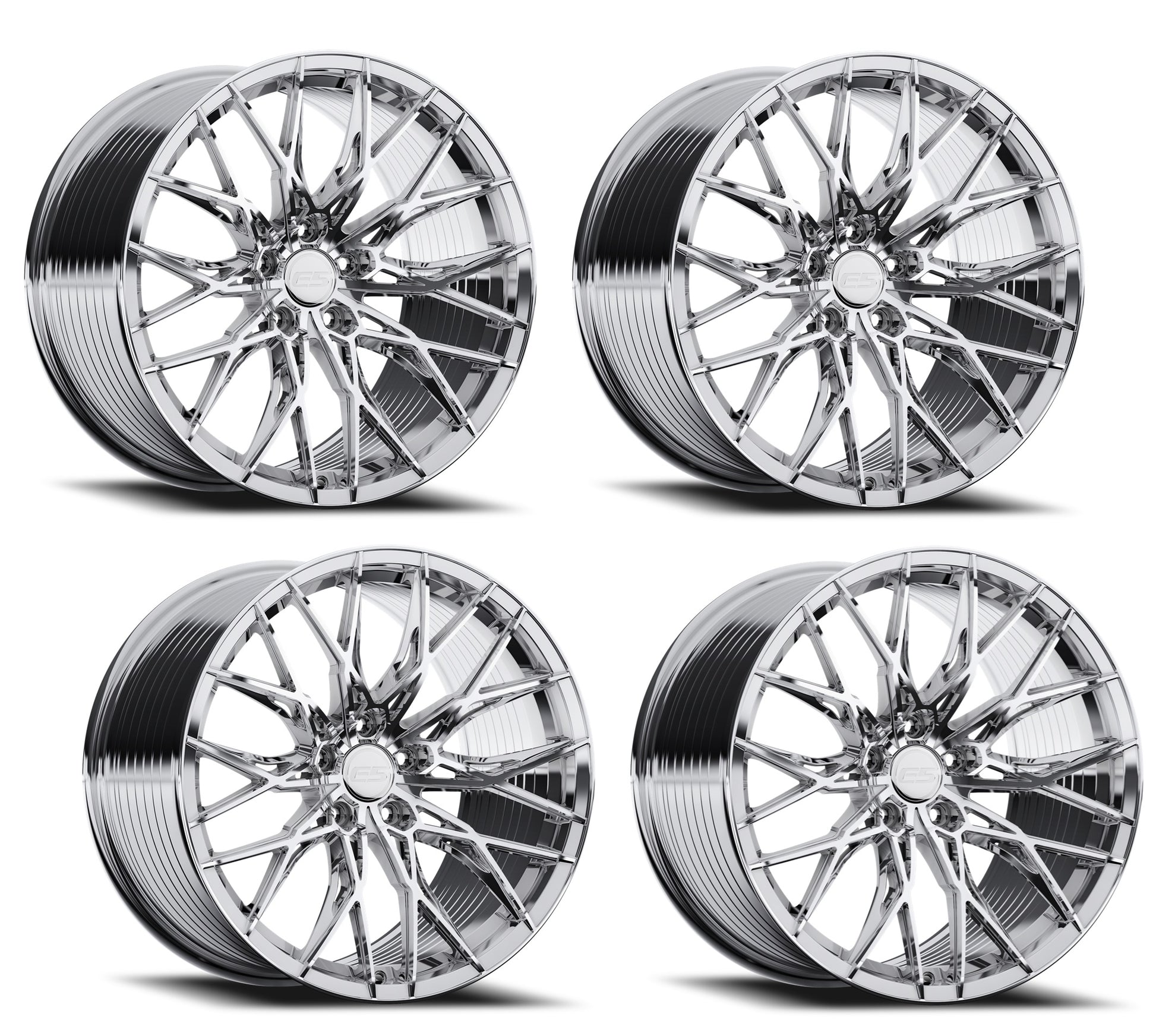 C6 Corvette E5 Sebring Wheels - Complete Chrome Set