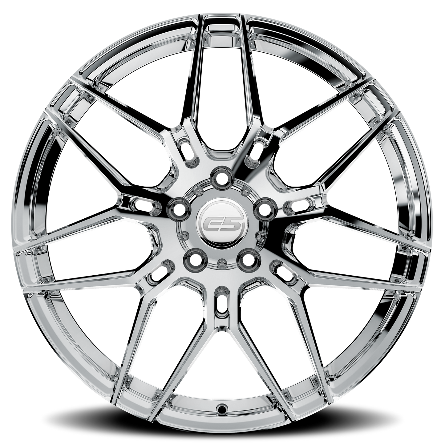 C6 Corvette Wheels – E5 Speedway Chrome (front view)