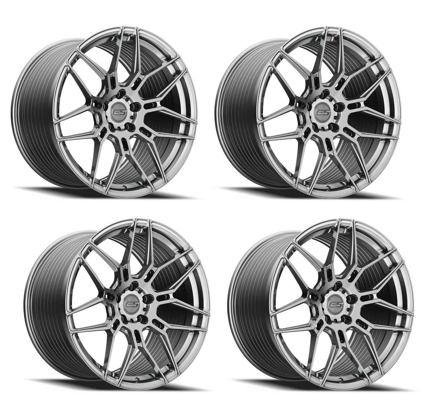C6 Corvette Wheels – E5 Speedway Brushed Titanium Set of 4