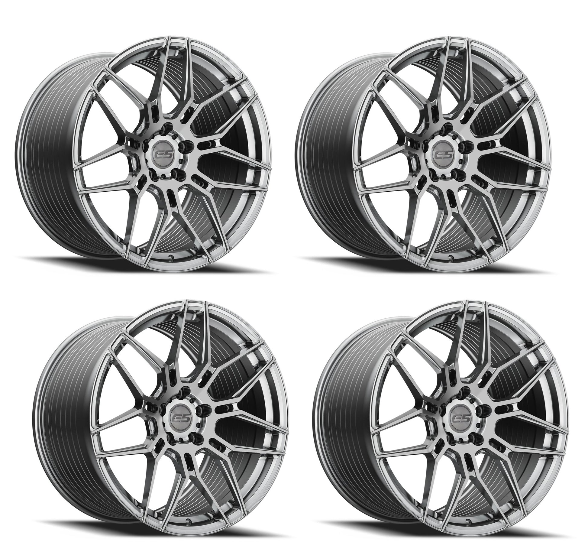 C6 Corvette Wheels – E5 Speedway Brushed Titanium Set of 4