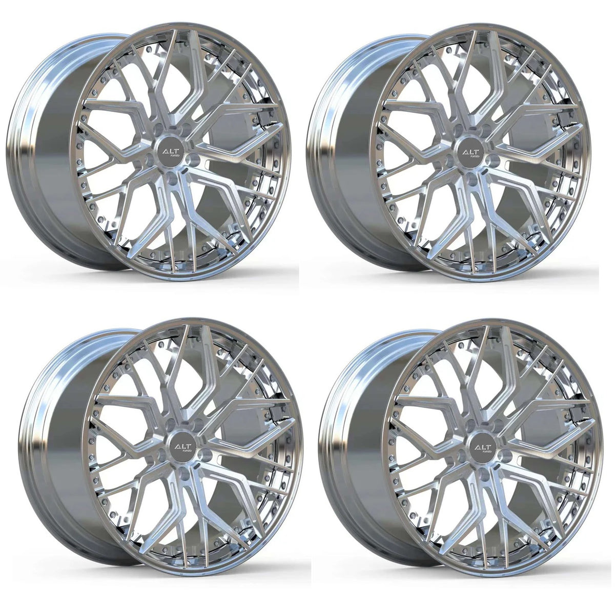 C6 Corvette Forged Wheels – ALT DL20 2-Piece Brushed Aluminum | Set of 4