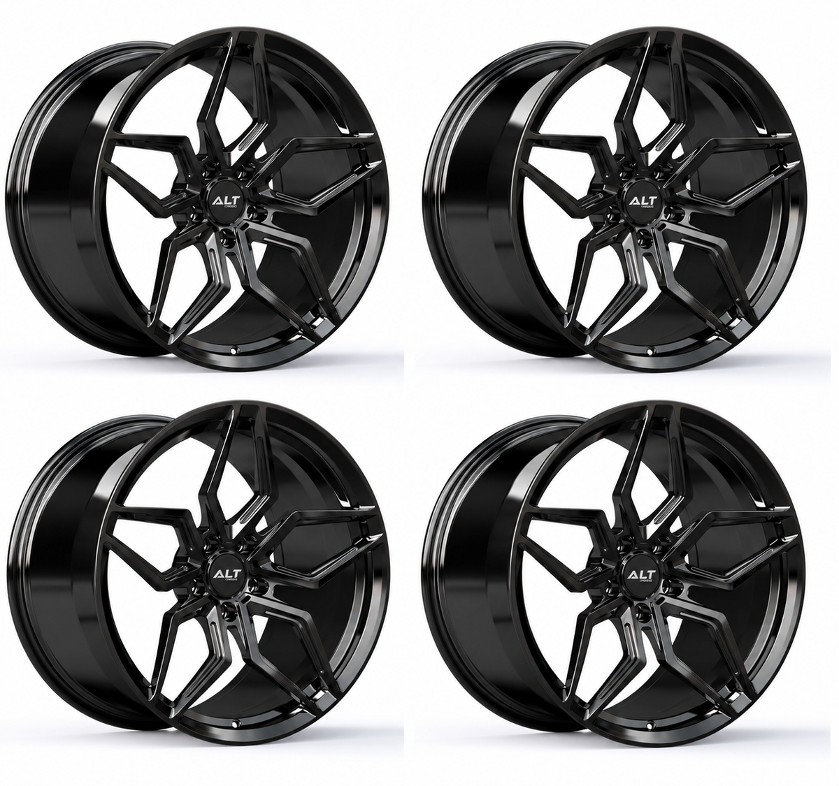 C6 Corvette Wheels – ALT5R Forged Gloss Black | Set of 4