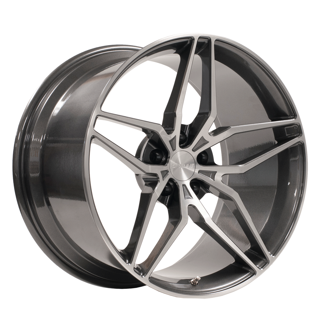 Forgeline EX1 Forged Wheel - Graphite w/ Brushed Face for C6 Corvette