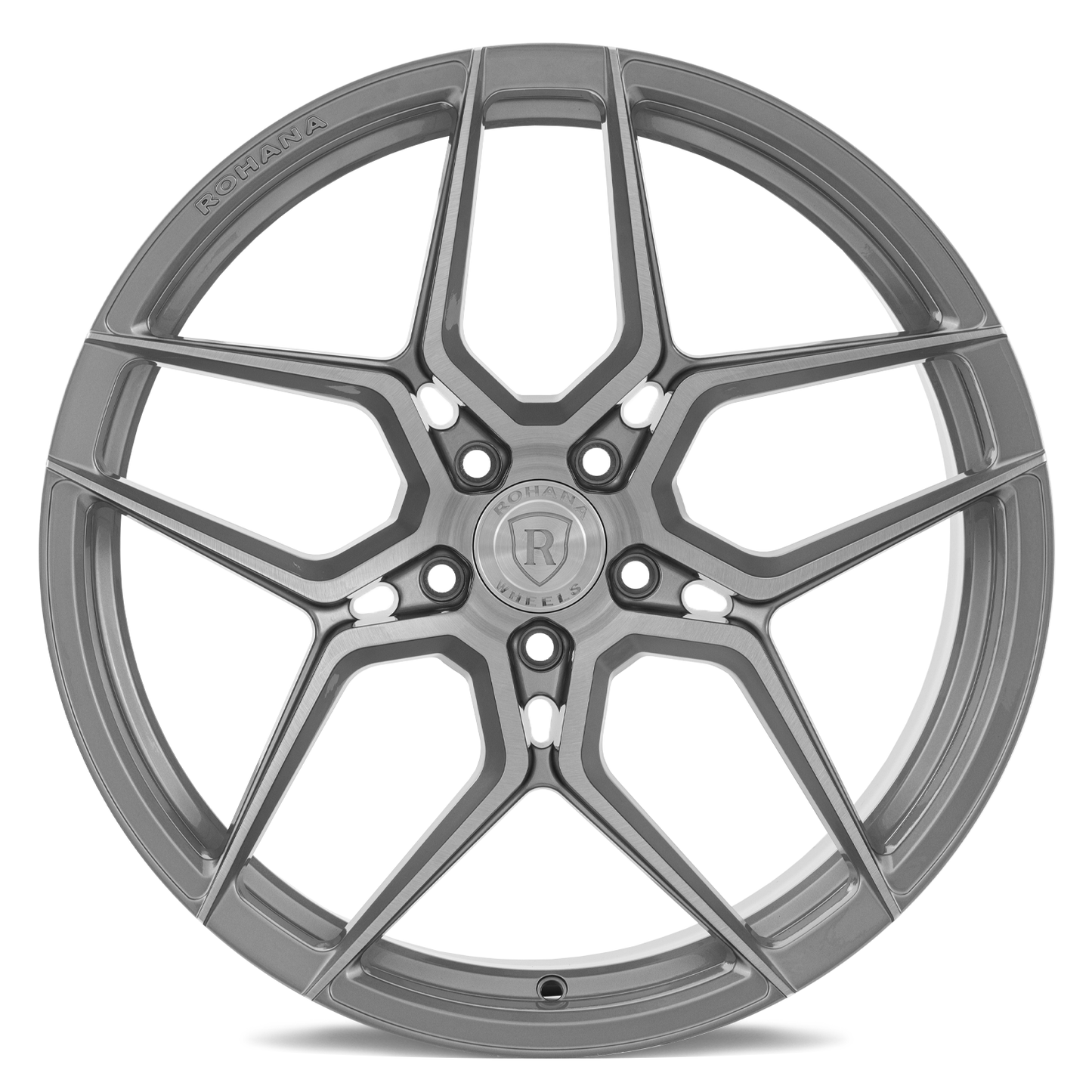 Rohana RFX11 Brushed Titanium Wheel for C6 Corvette (front view)
