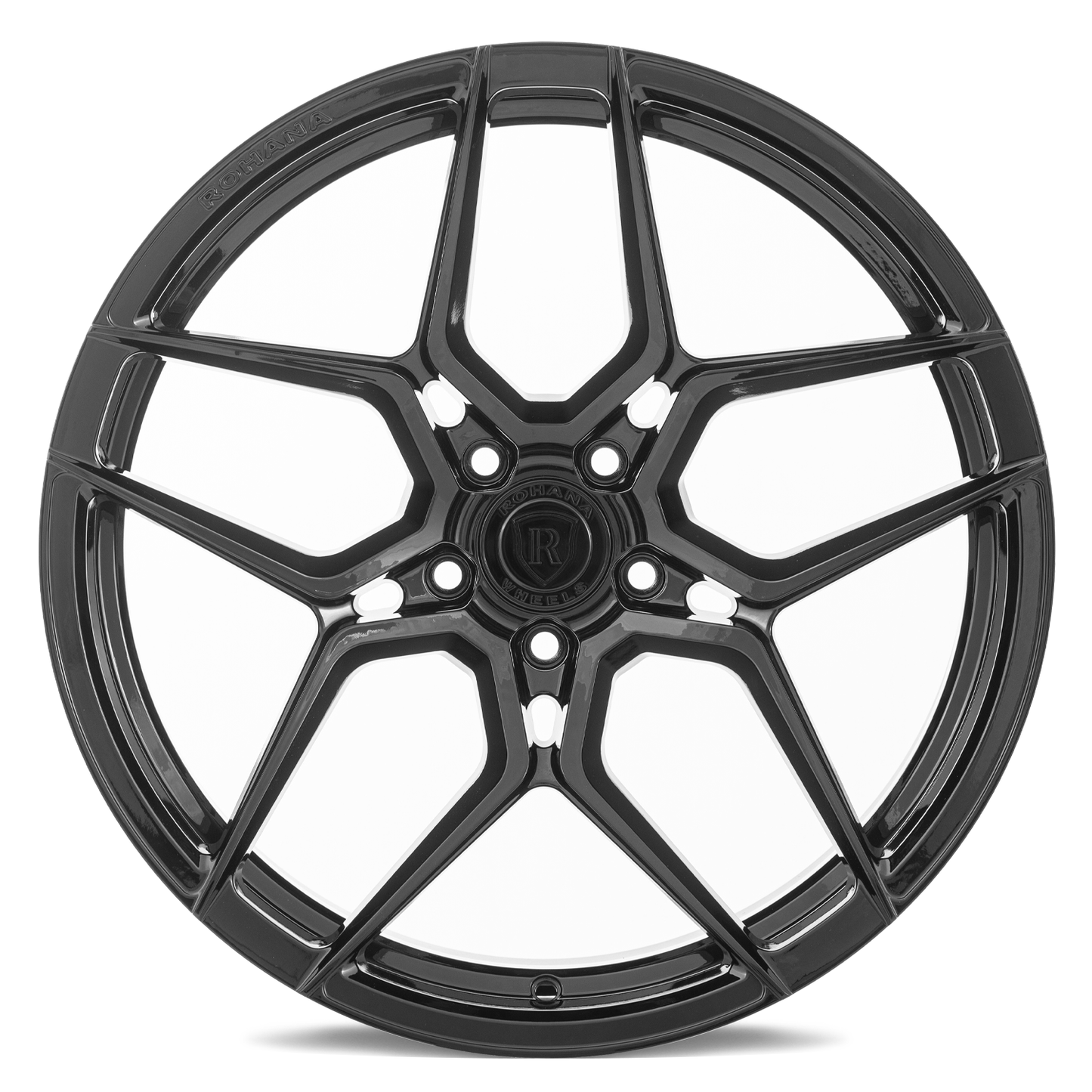 Rohana RFX11 Gloss Black Wheel for C6 Corvette (front view)