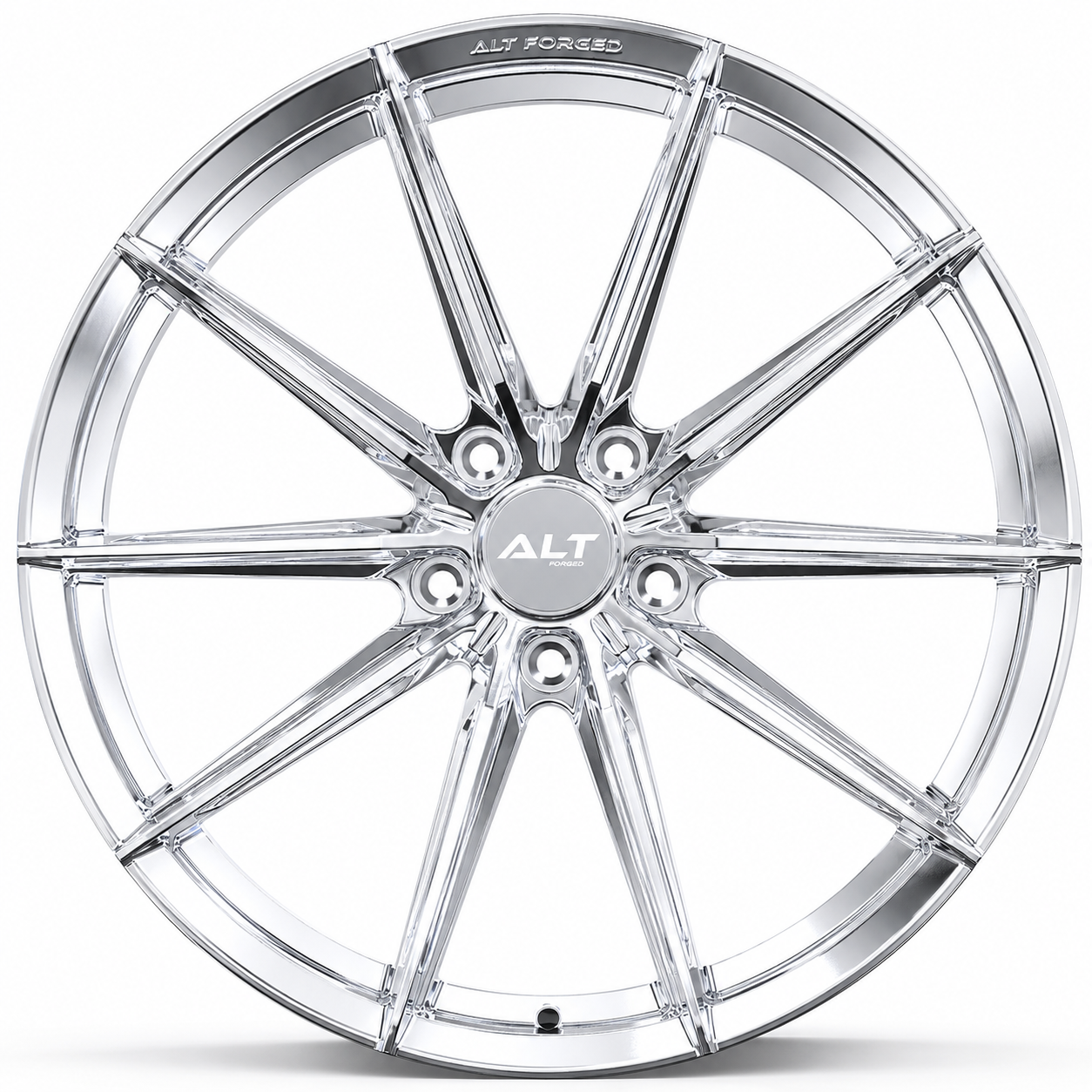 C6 Corvette Wheels – ALT6 Forged Chrome (front view)