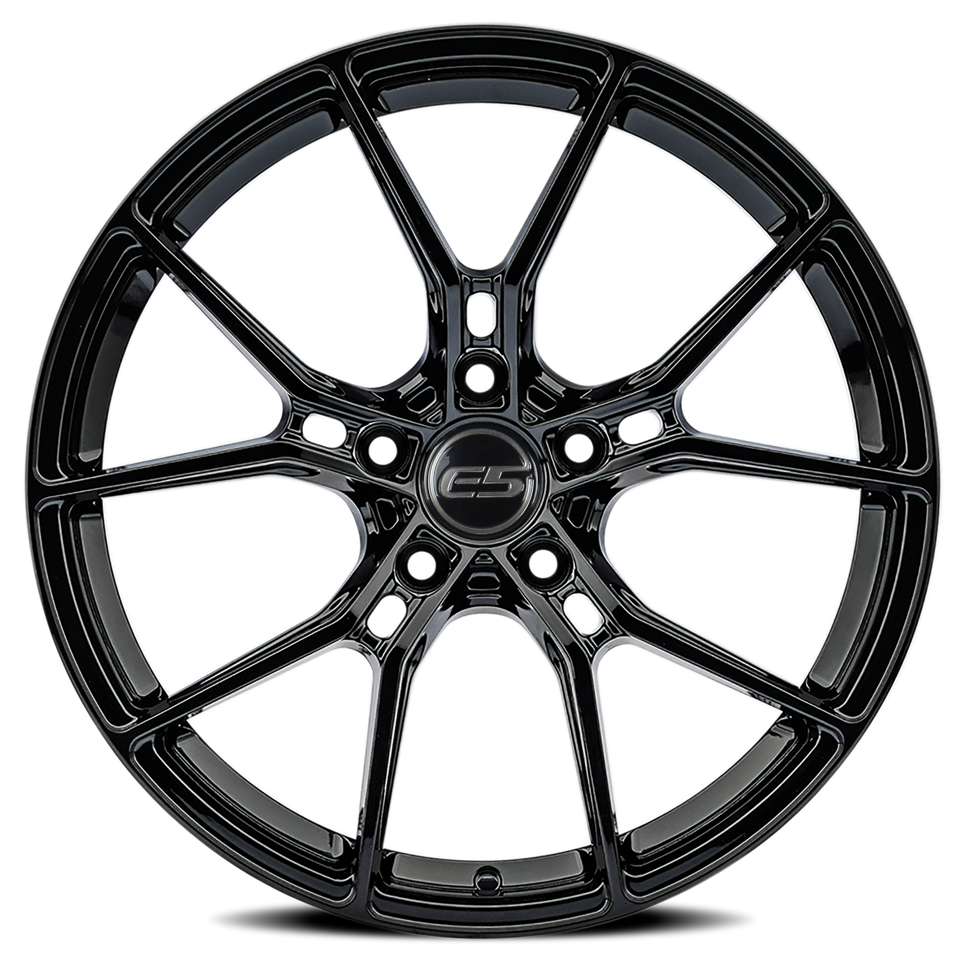 C6 Corvette Wheels - E5 Daytona Gloss Black (front view)