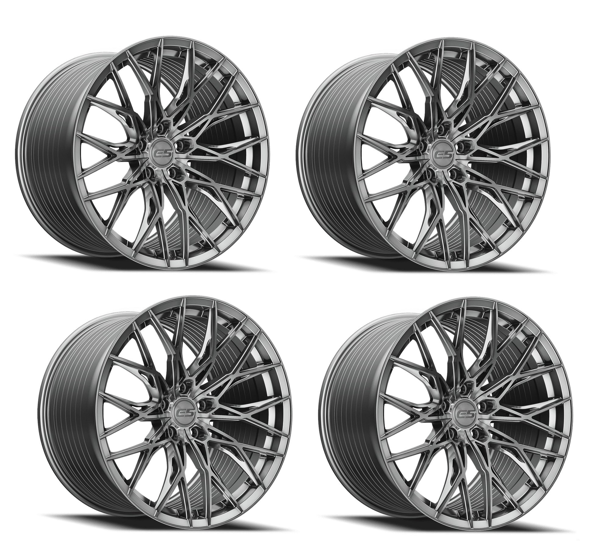 C6 Corvette Wheels - E5 Sebring Brushed Titanium Set of 4