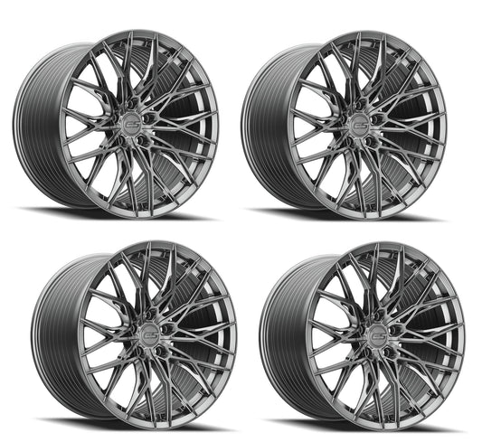 C6 Corvette Wheels - E5 Sebring Brushed Titanium Set of 4