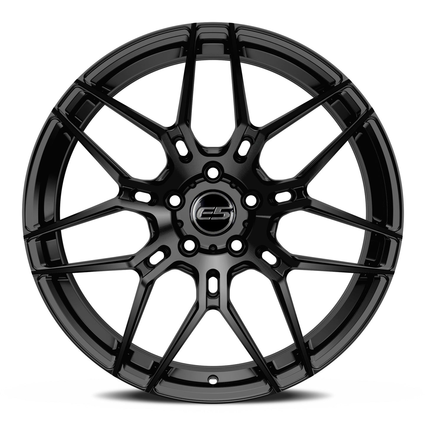 E5 Speedway Gloss Black Wheel for C6 Corvette (front view)